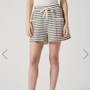 NEW Splendid Navy and White Striped High Waist Shorts